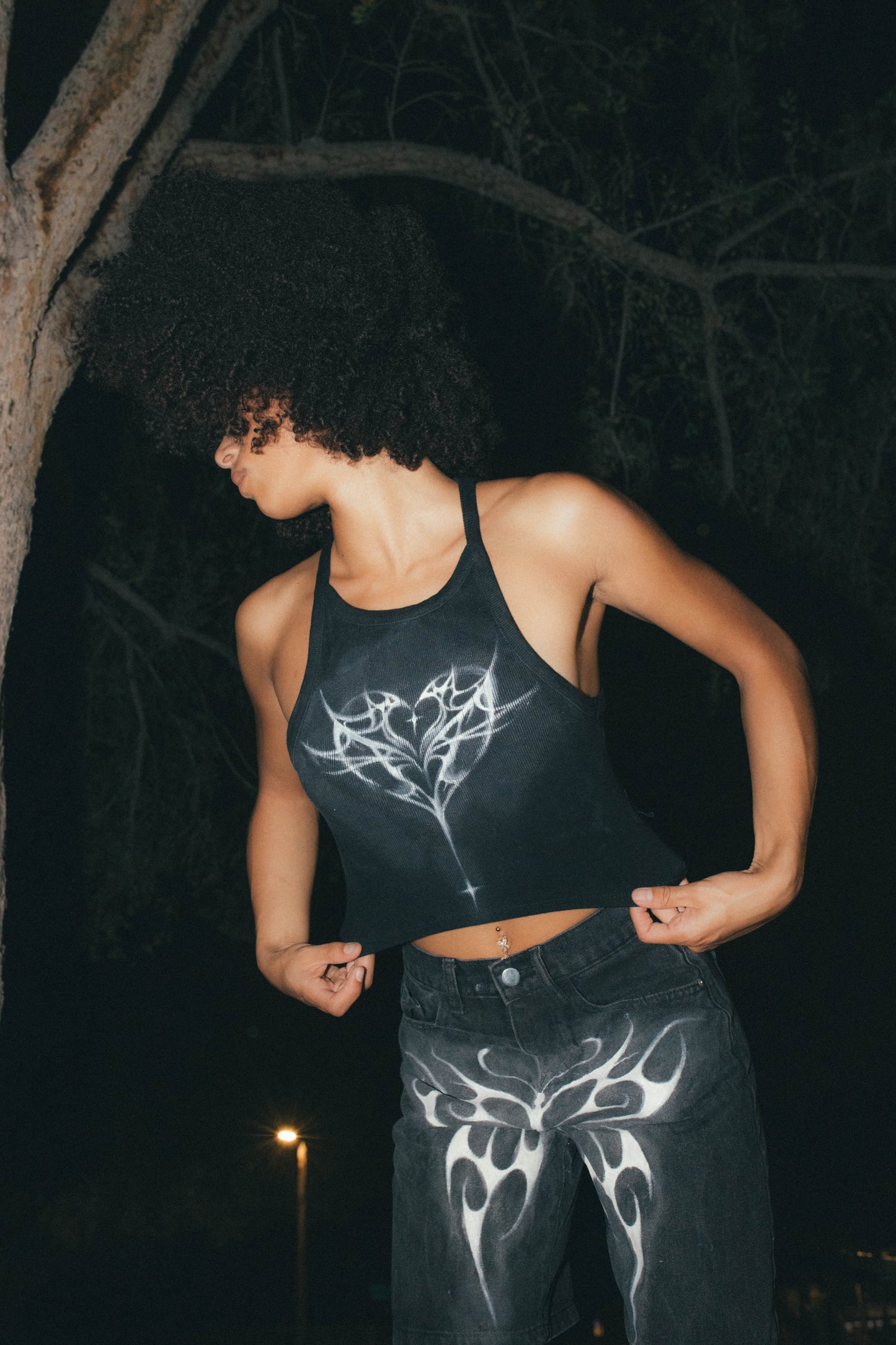 Cyber Heart hand painted 001