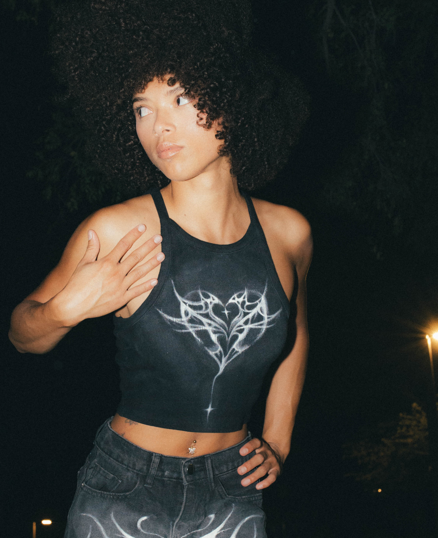 Cyber Heart hand painted 001