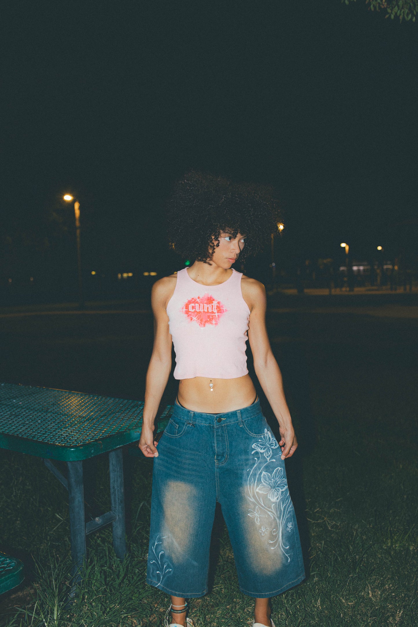 Butterfly Jorts 001 Hand-painted