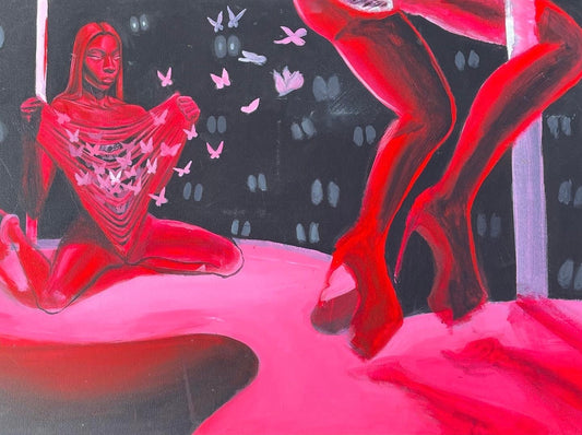 “Feeding a man’s ego” Fine Art Acrylic Painting