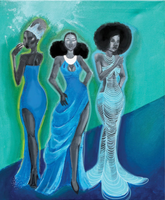 “High Fashion” in turquoise Small Prints