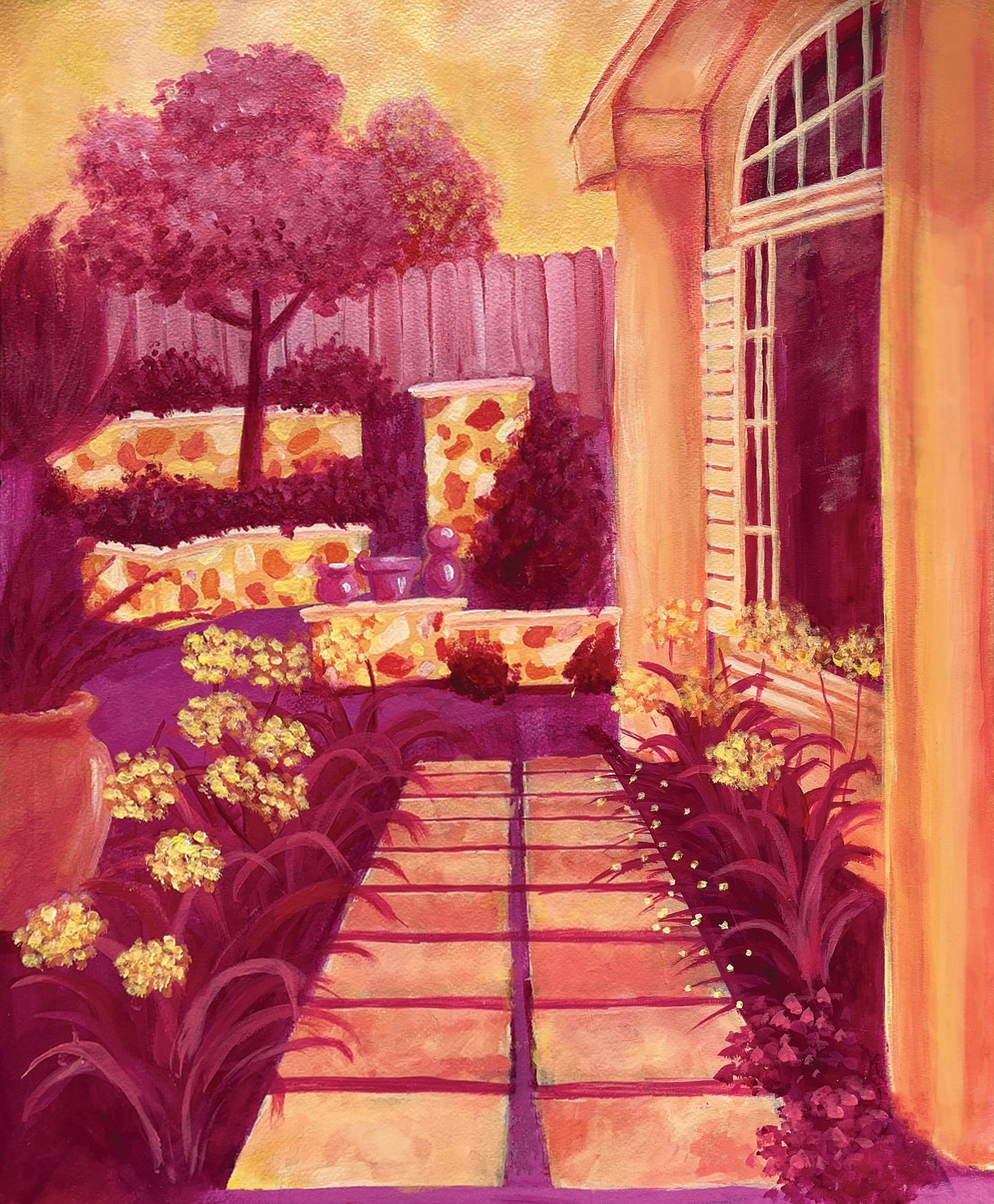 “Nana’s Backyard” in red
Small Fine Art Print